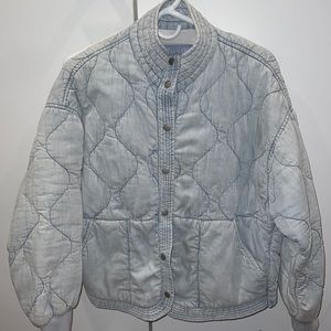 BLANKNYC quilted jacket in acid blue